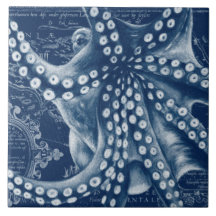 CCTC Octopus Decorative Ceramic Wall Art Tile 8x8 