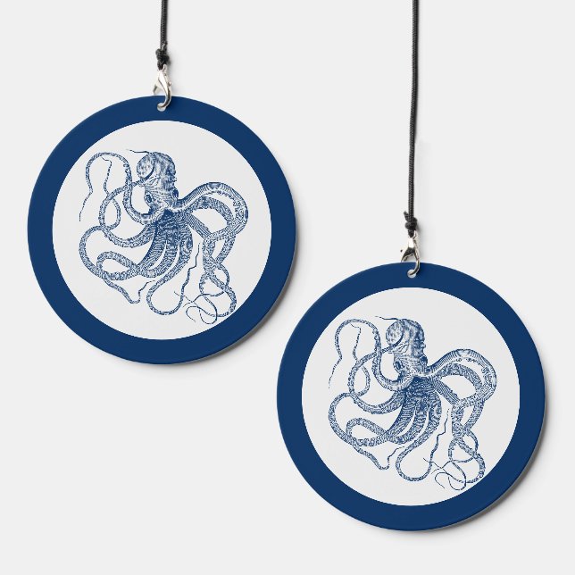 Blue octopus  wind chime  (Front & Back)