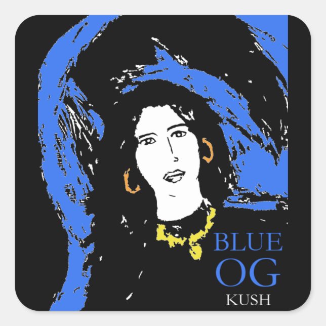BLUE OG KUSH SQUARE STICKER (Front)
