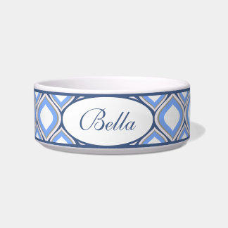 Blue Ogee Personalized Small Ceramic Dog Bowl