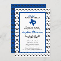 Blue Oh Baby! Chevron Made in Texas Shower Invitation