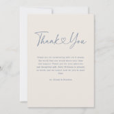 Dusty Blue Elegant Bow Boy Baby Shower Thank You Card