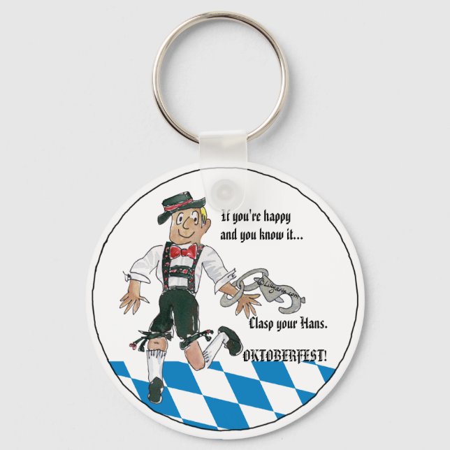 Blue Oktoberfest Personalized Keychains (Front)