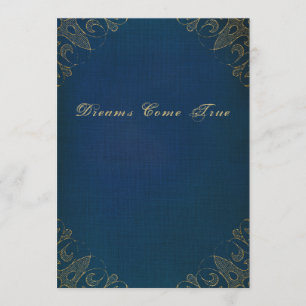 Blue Old Antique Gilded Book Cover Invitation