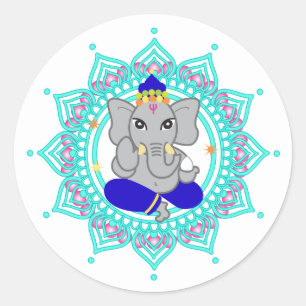 Blue om mandala sticker