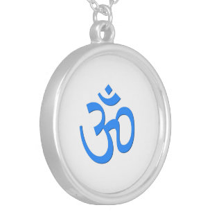 Blue Om Symbol Necklace