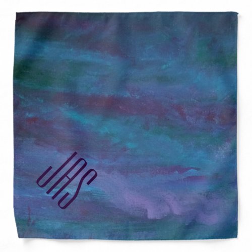 Blue Ombre Abstract  Turquoise Teal Purple Custom Bandana