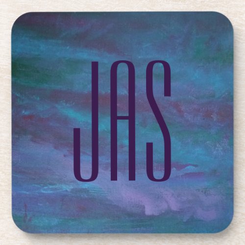 Blue Ombre Abstract  Turquoise Teal Purple Custom Beverage Coaster