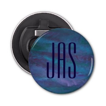 Blue Ombre Abstract | Turquoise Teal Purple Custom Bottle Opener by Fharrynland at Zazzle