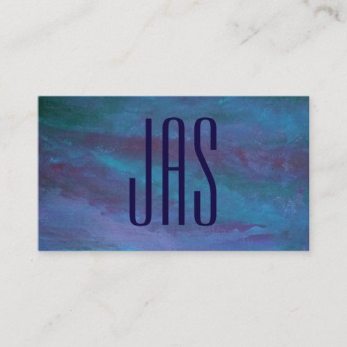 Blue Ombre Abstract  Turquoise Teal Purple Custom Business Card