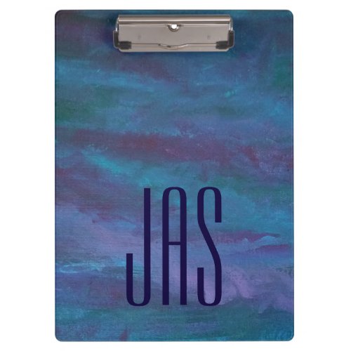 Blue Ombre Abstract  Turquoise Teal Purple Custom Clipboard
