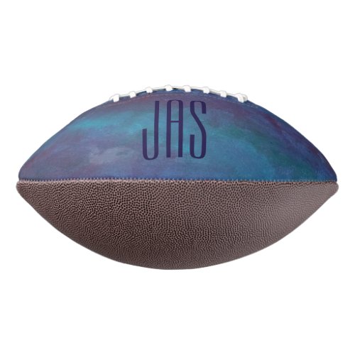 Blue Ombre Abstract  Turquoise Teal Purple Custom Football