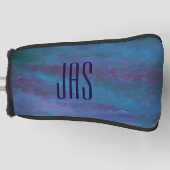 Blue Ombre Abstract | Turquoise Teal Purple Custom Golf Head Cover by Fharrynland at Zazzle