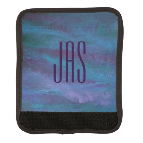 Blue Ombre Abstract  Turquoise Teal Purple Custom Luggage Handle Wrap