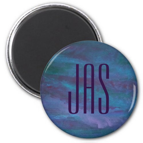 Blue Ombre Abstract  Turquoise Teal Purple Custom Magnet