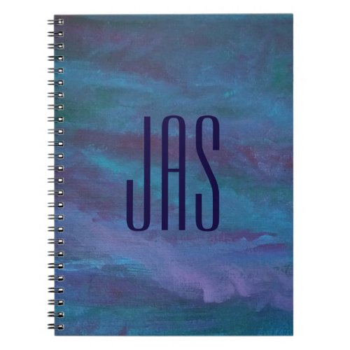 Blue Ombre Abstract  Turquoise Teal Purple Custom Notebook