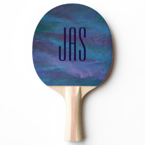 Blue Ombre Abstract | Turquoise Teal Purple Custom Ping-Pong Paddle