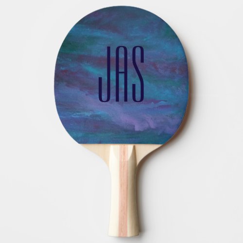 Blue Ombre Abstract  Turquoise Teal Purple Custom Ping_Pong Paddle