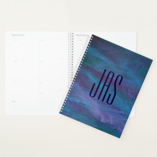 Blue Ombre Abstract  Turquoise Teal Purple Custom Planner