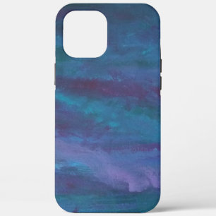 Blue Ombre Abstract Turquoise Teal Violet Purple iPhone 12 Pro Max Case