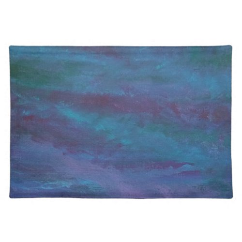Blue_Ombre Abstract  Turquoise Teal Violet Purple Cloth Placemat