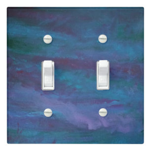 Blue-Ombre Abstract   Turquoise Teal Violet Purple Light Switch Cover