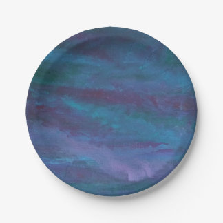 Blue Ombre Abstract | Turquoise Teal Violet Purple Paper Plates