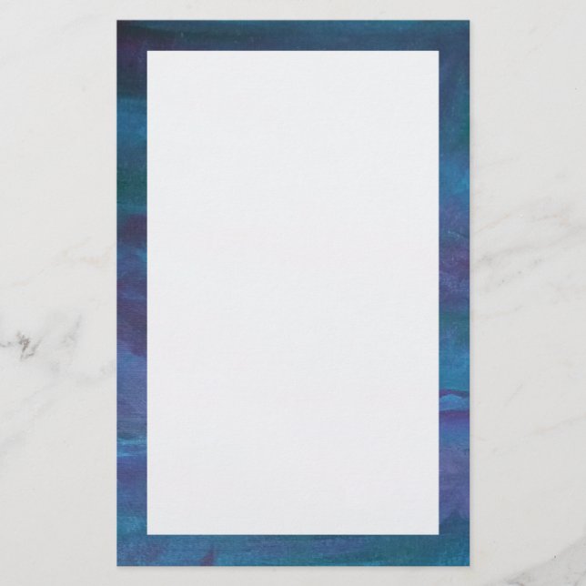 Blue-Ombre Abstract | Turquoise Teal Violet Purple Stationery (Front)