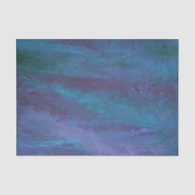 Blue-Ombre Abstract | Turquoise Teal Violet Purple Tissue Paper (Front)