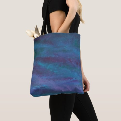 Blue_Ombre Abstract  Turquoise Teal Violet Purple Tote Bag