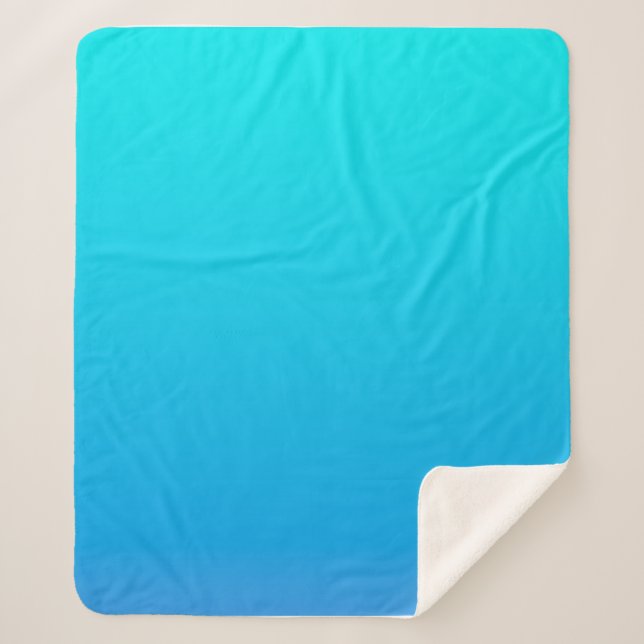 Blue Ombre Background Sherpa Blanket (Front)