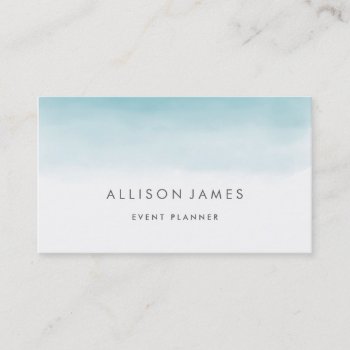 Blue Ombre Business Card by charmingink at Zazzle