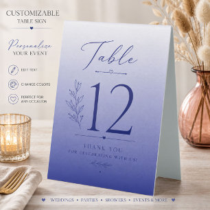 Blue Ombre Custom Event Table Sign