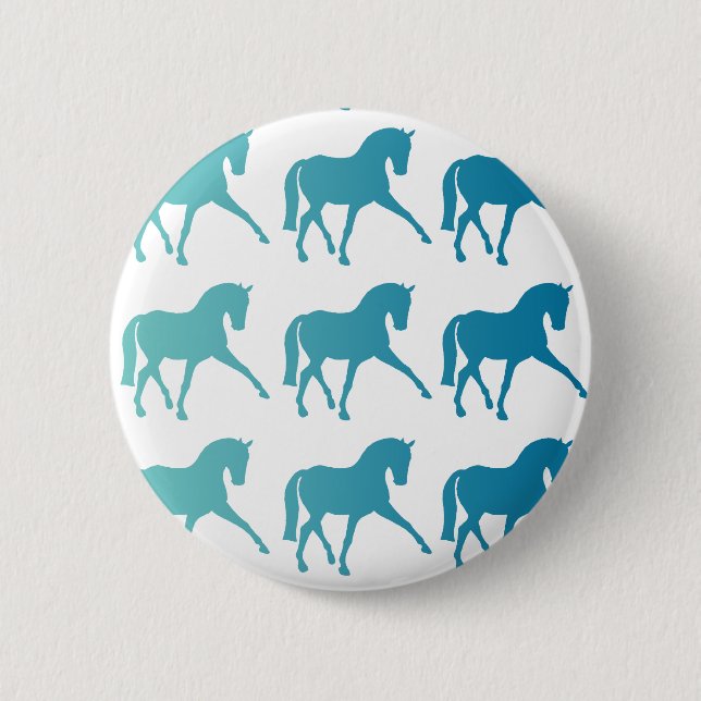 Blue Ombre Dressage Horse Button (Front)