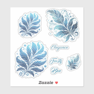 Blue Ombre Filigree Christmas Sticker
