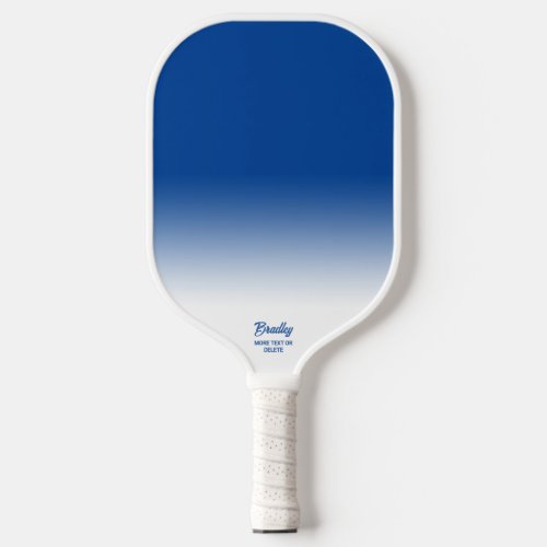Blue Ombre Gradient Custom Text Name Cool Pickleball Paddle