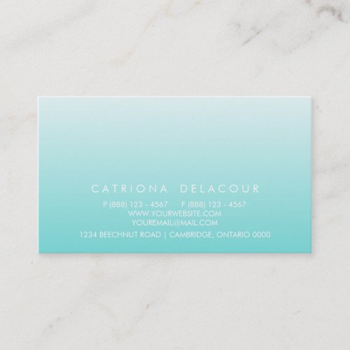 Tiffany Blue Ombre Gradient Mod Business Card
