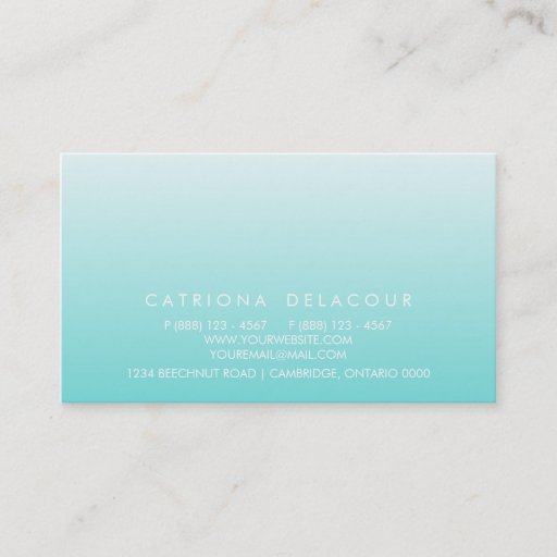 Customizable Tiffany Blue Ombre Gradient Mod Business Card