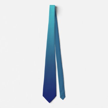 Blue ombre gradient neck tie
