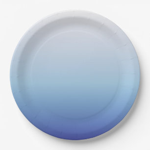 Blue Ombre Gradient Paper Plates