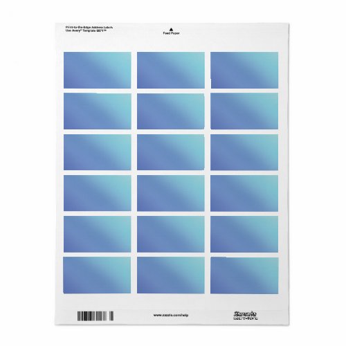 Blue Ombre Gradient Pastel Blur Abstract Design Label