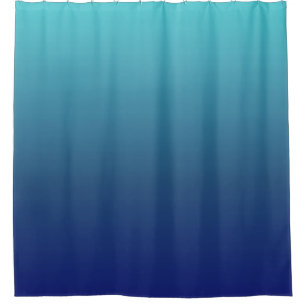Blue ombre gradient shower curtain