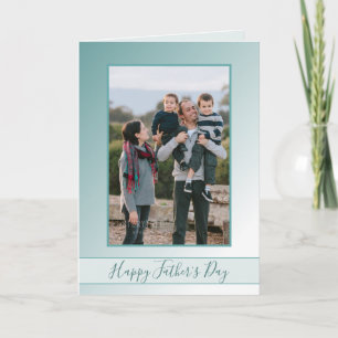 Blue Ombre Happy Father's Day Photo Card