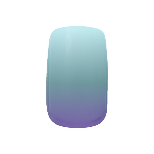 Blue Ombre Minx Nail Art (Left Thumb)