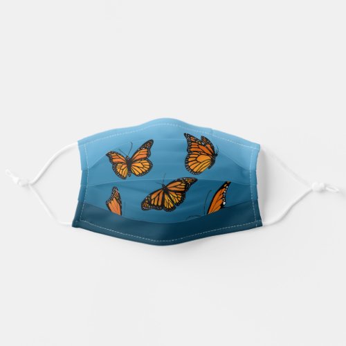 Blue Ombre Monarch Butterflies Adult Cloth Face Mask