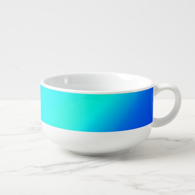 Blue Ombre Moonlight Effect  Soup Mug (Left)