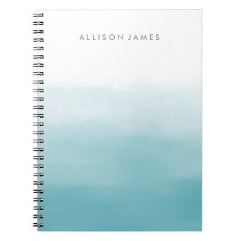 Blue Ombre Notebook by charmingink at Zazzle