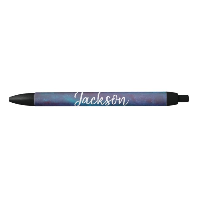 Blue-Ombre Office | Turquoise Teal Violet Purple Pen (Front)