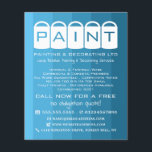 Blue Ombre, Paint Buckets, Painter & Decorator Flyer<br><div class="desc">Blue Ombre,  Paint Buckets,  Painter & Decorator Advertising Flyer by The Business Card Store.</div>