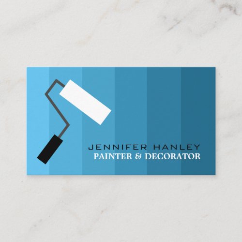 Blue Ombre  Paint Roller Painter  Decorator Business Card